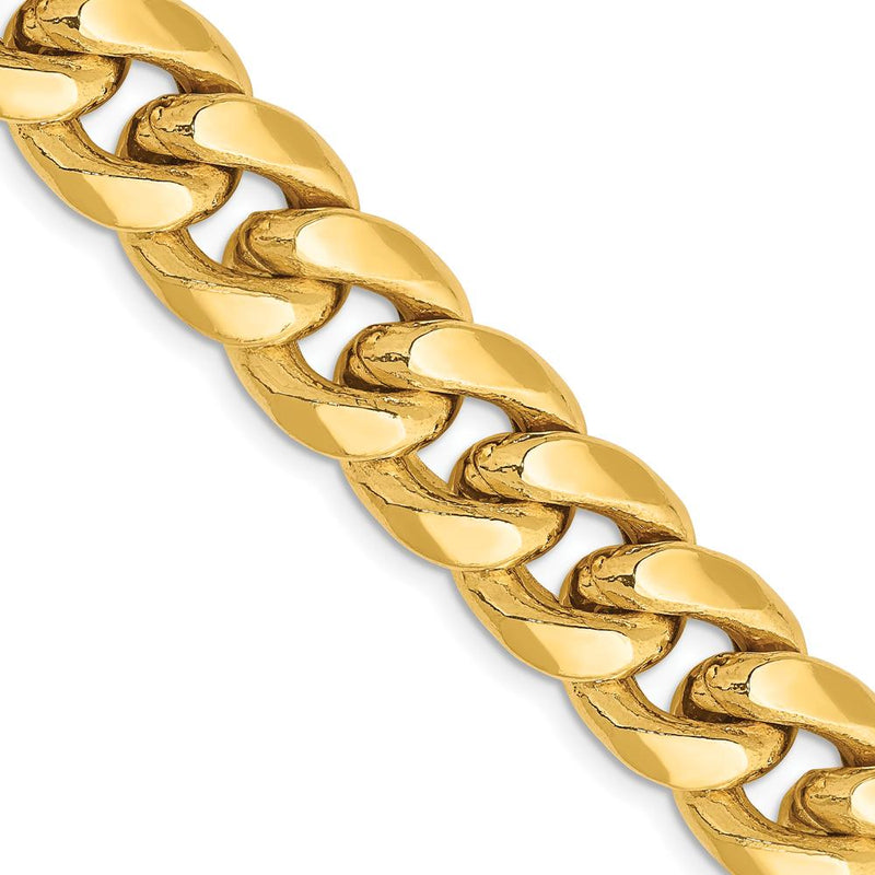10K Yellow Gold 11mm Semi-Solid Miami Cuban Chain Necklace - 26"