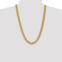 10K Yellow Gold 11mm Semi-Solid Miami Cuban Chain Necklace - 26"