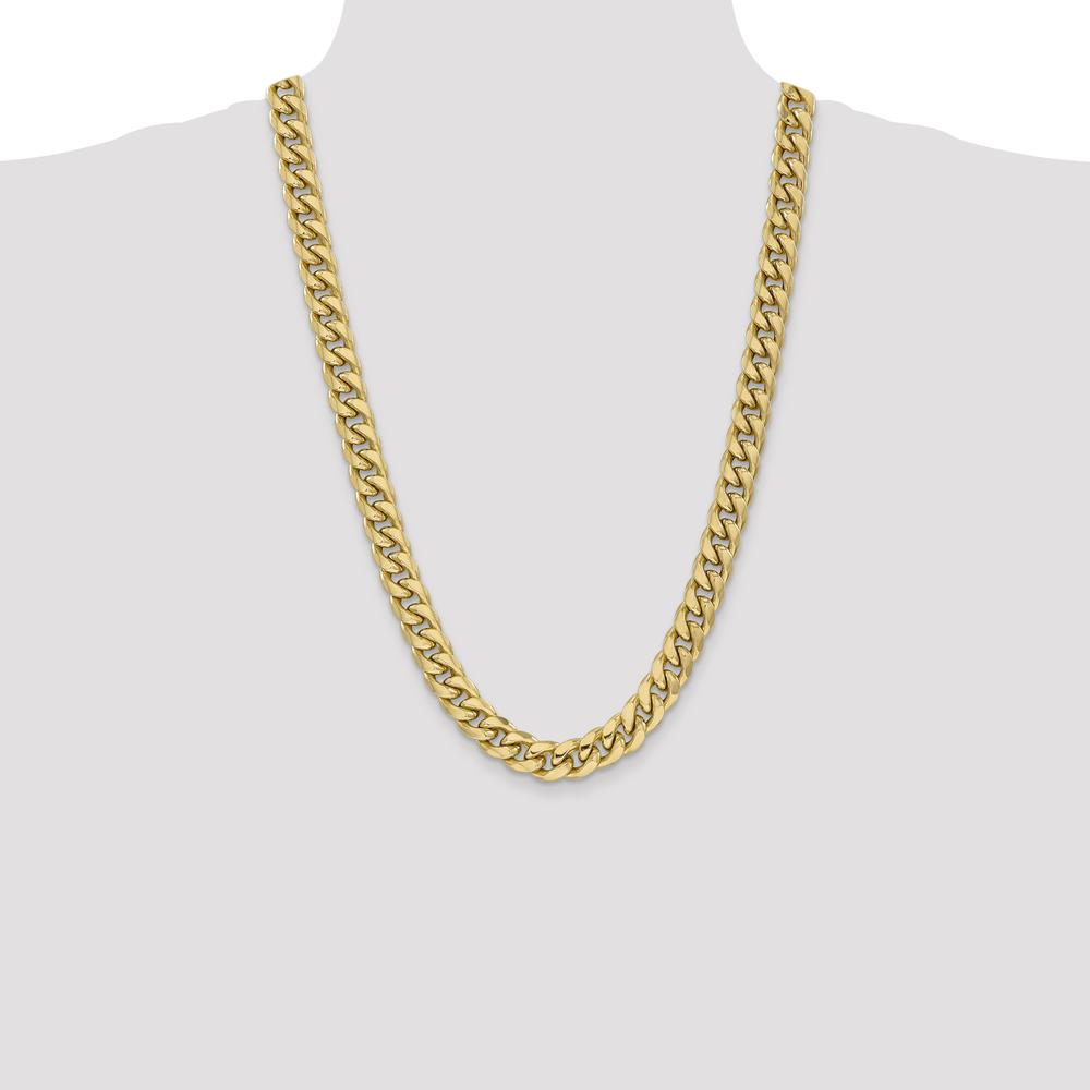 10K Yellow Gold 11mm Semi-Solid Miami Cuban Chain Necklace - 26"
