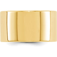 10K Yellow Gold 12mm Lightweight Flat Wedding Band - Size 8.25