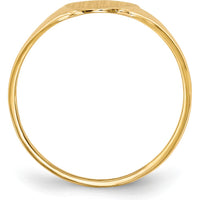 10K Yellow Gold 12mm Open Back Signet Ring - Engravable and Polished Finish