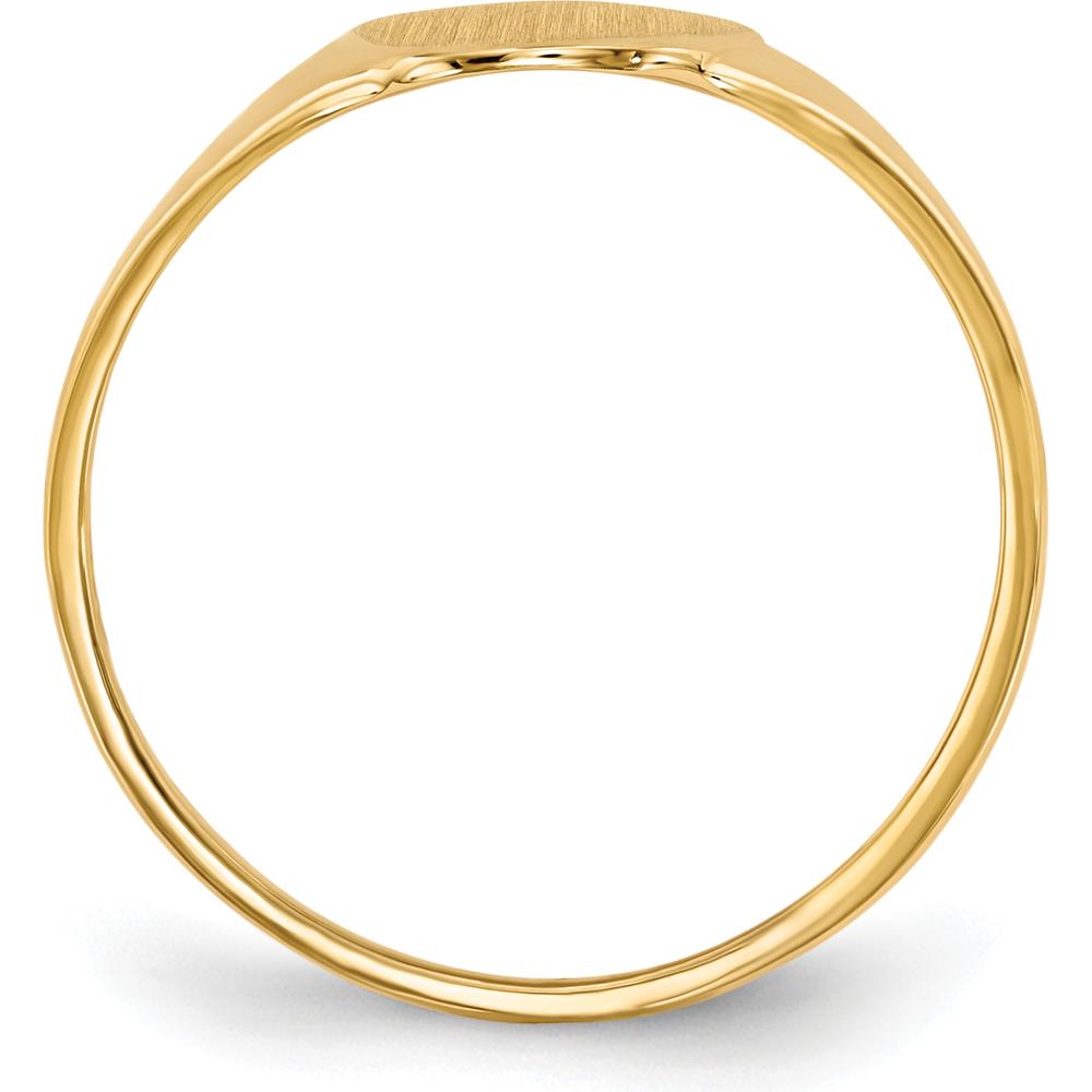 10K Yellow Gold 12mm Open Back Signet Ring - Engravable and Polished Finish