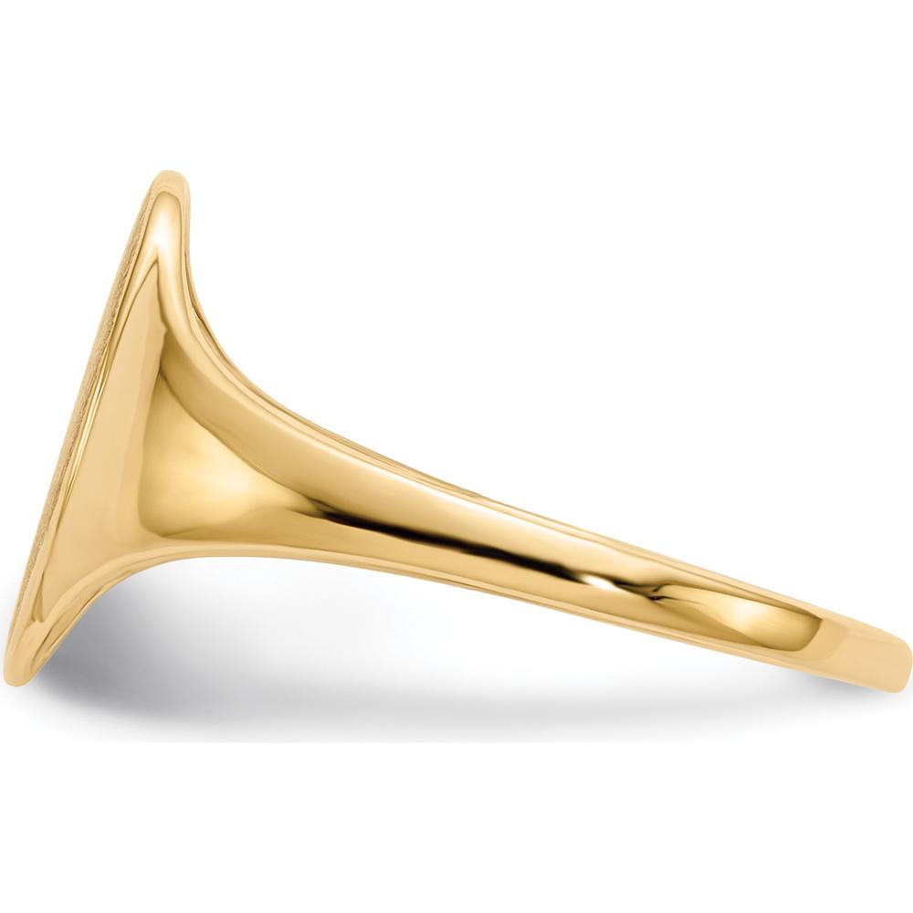 10K Yellow Gold 12mm Open Back Signet Ring - Engravable and Polished Finish