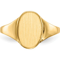 10K Yellow Gold 12mm Open Back Signet Ring - Engravable and Polished Finish