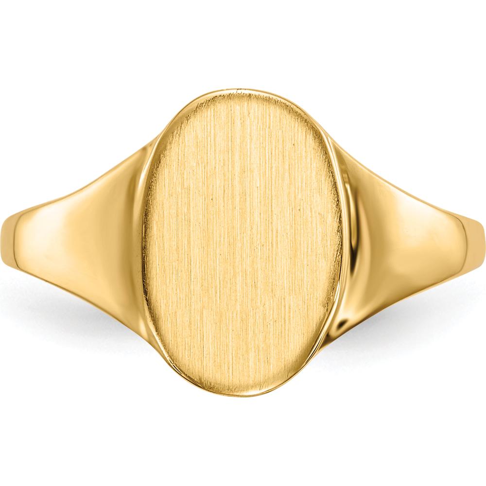 10K Yellow Gold 12mm Open Back Signet Ring - Engravable and Polished Finish