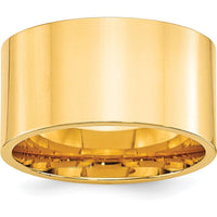 10K Yellow Gold 12mm Standard Weight Flat Comfort Fit Wedding Band - Size 12