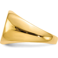 10K Yellow Gold 13x15mm Signet Ring with Satin & Polished Finish