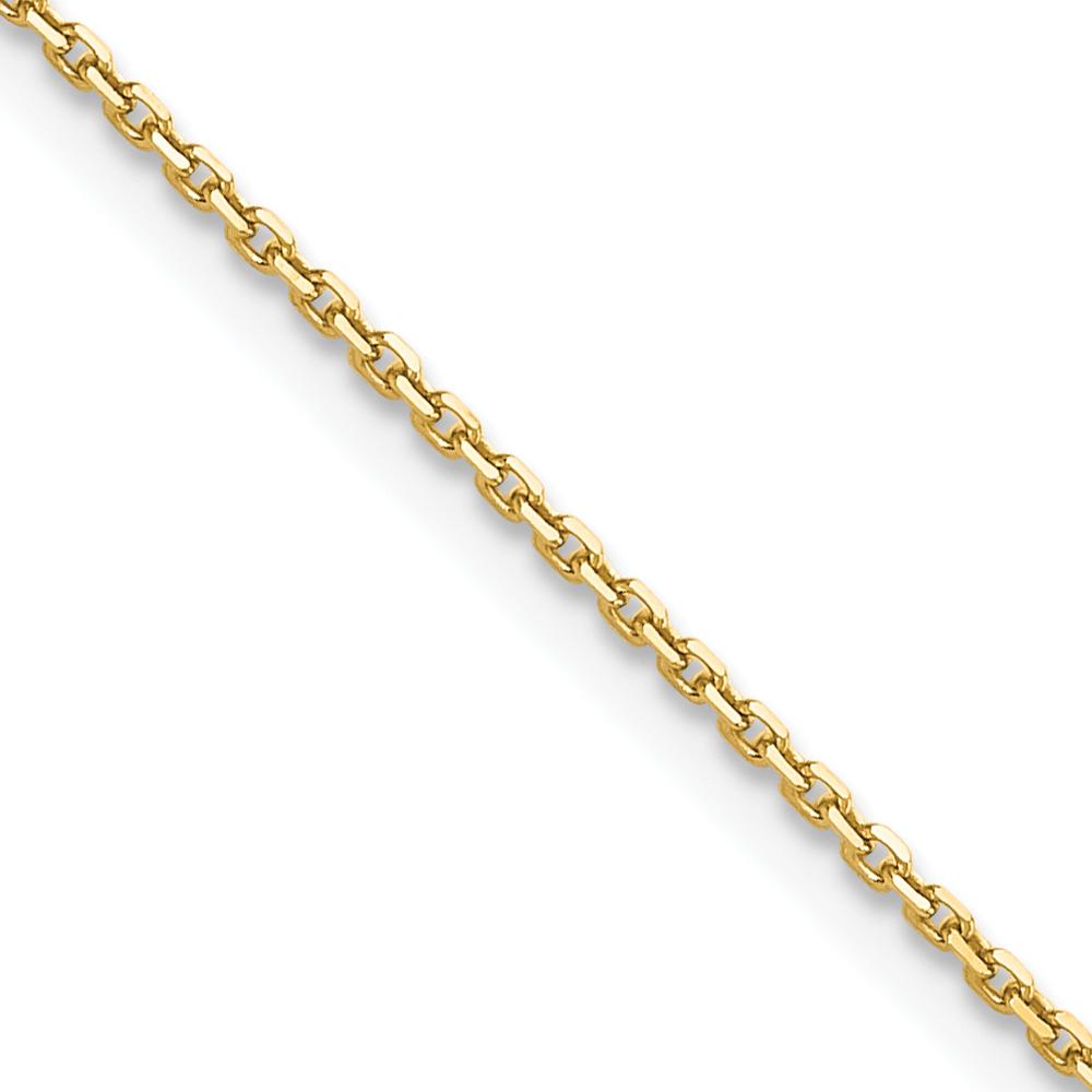 10K Yellow Gold 14" Diamond-Cut Round Open Link Cable Chain