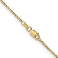 10K Yellow Gold 14" Diamond-Cut Round Open Link Cable Chain