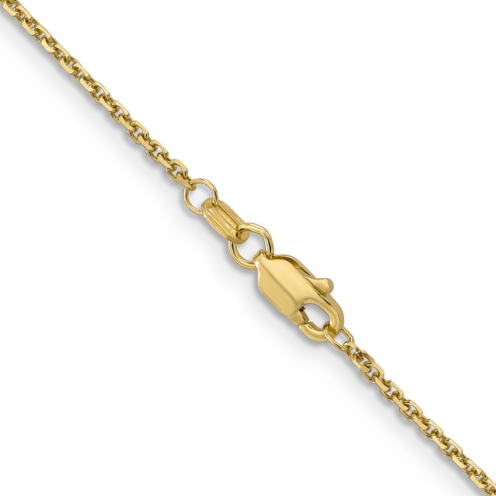 10K Yellow Gold 14" Diamond-Cut Round Open Link Cable Chain