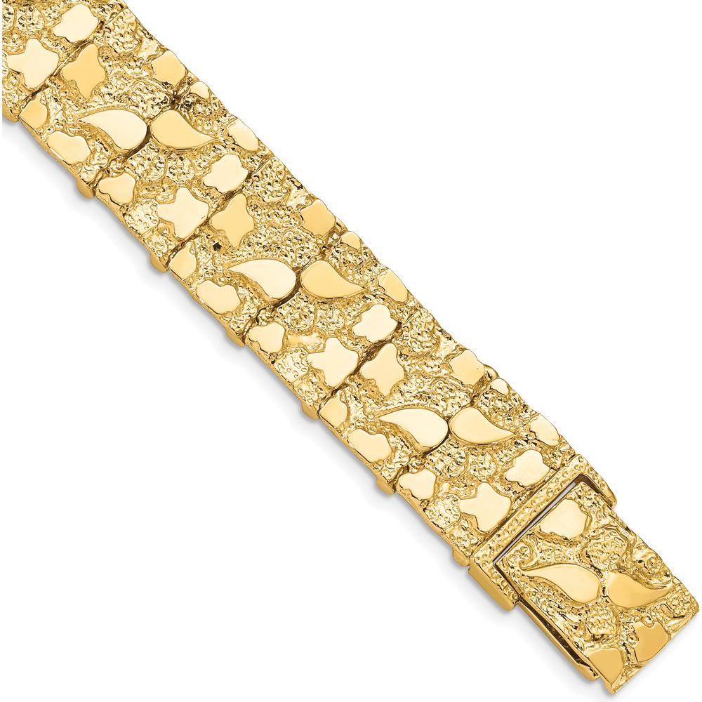 10K Yellow Gold 15.0mm Nugget Chain Bracelet