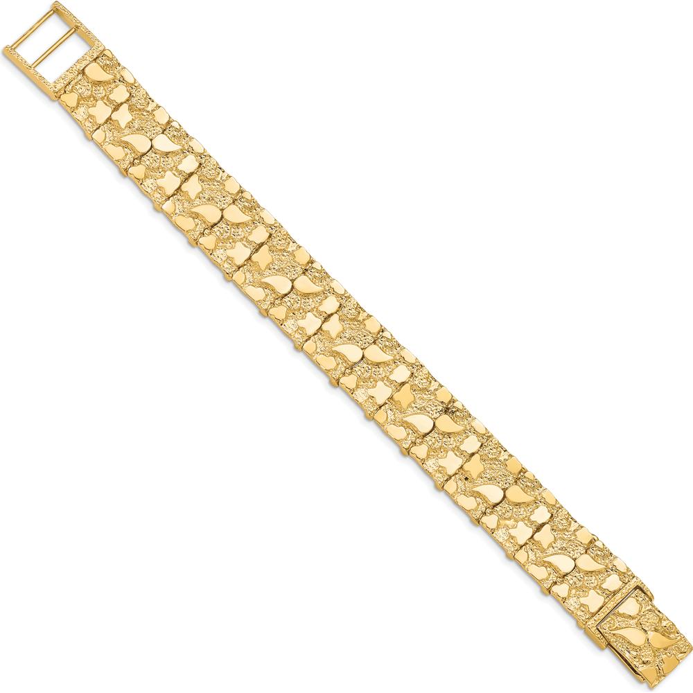 10K Yellow Gold 15.0mm Nugget Chain Bracelet