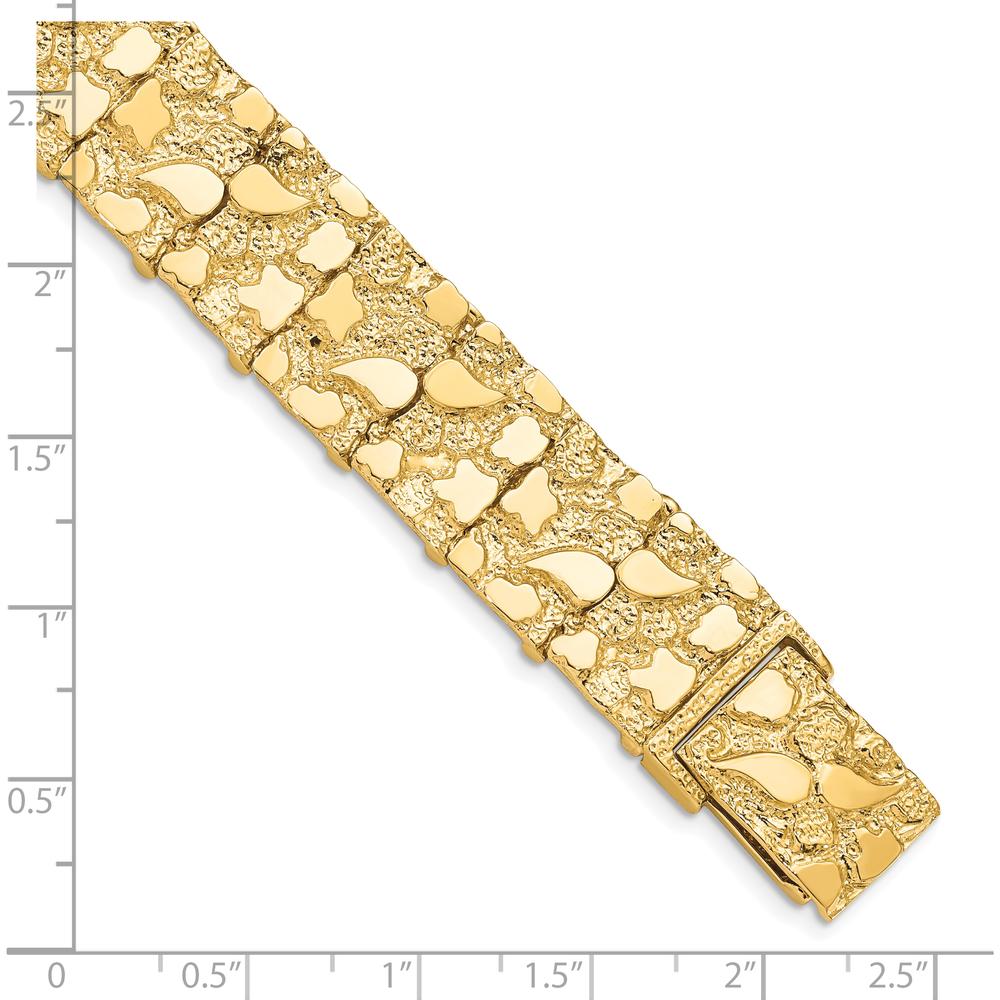 10K Yellow Gold 15.0mm Nugget Chain Bracelet