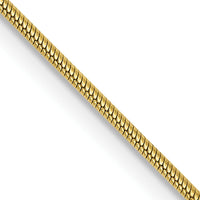 10K Yellow Gold 16" 0.9mm Round Snake Chain Necklace with Lobster Clasp