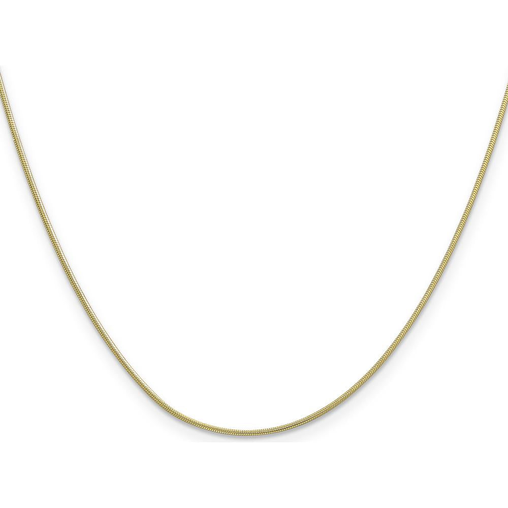 10K Yellow Gold 16" 0.9mm Round Snake Chain Necklace with Lobster Clasp