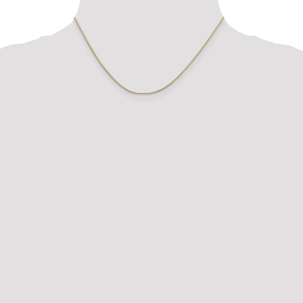 10K Yellow Gold 16" 0.9mm Round Snake Chain Necklace with Lobster Clasp