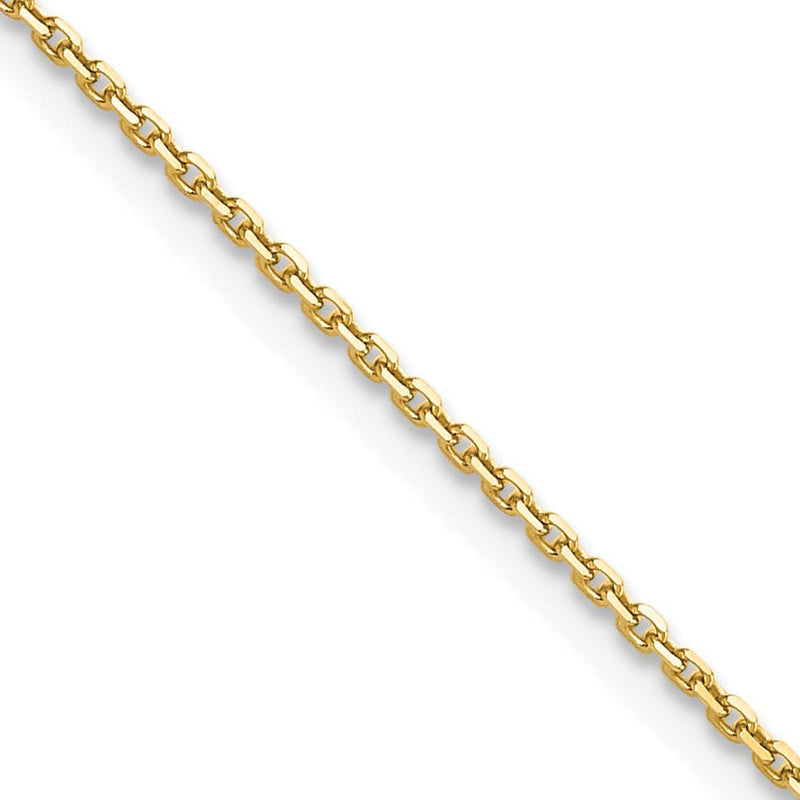 10K Yellow Gold 16" 1.4mm Diamond-Cut Round Open Link Cable Chain