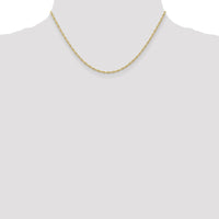 10K Yellow Gold 16" 1.55mm Carded Cable Rope Chain - Polished Finish