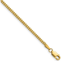 10K Yellow Gold 16" 1.5mm Franco Chain Necklace with Polished Finish