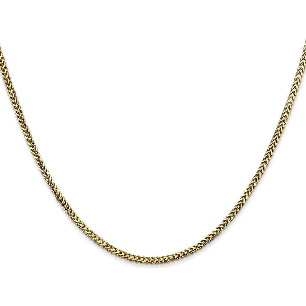 10K Yellow Gold 16" 1.5mm Franco Chain Necklace with Polished Finish