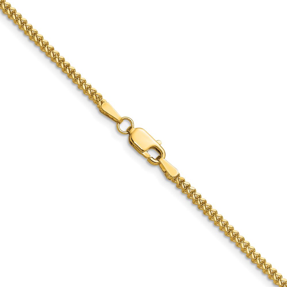 10K Yellow Gold 16" 1.5mm Franco Chain Necklace with Polished Finish