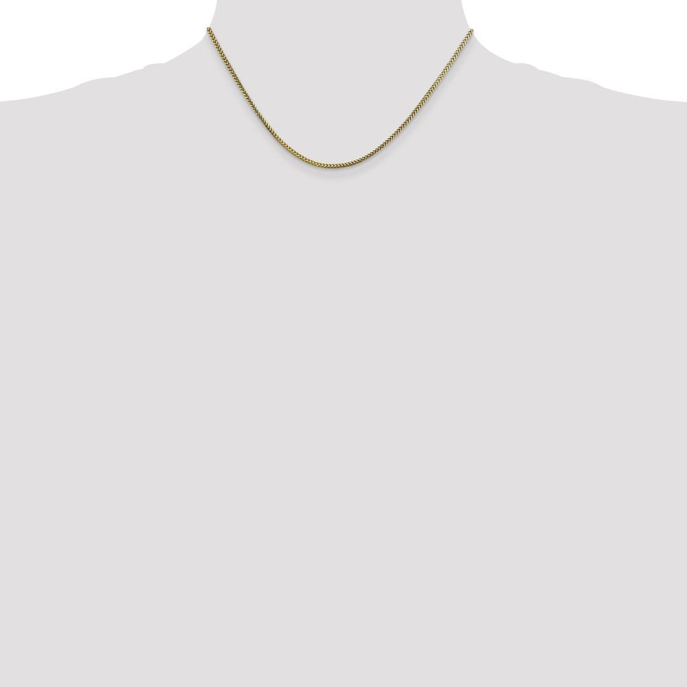 10K Yellow Gold 16" 1.5mm Franco Chain Necklace with Polished Finish