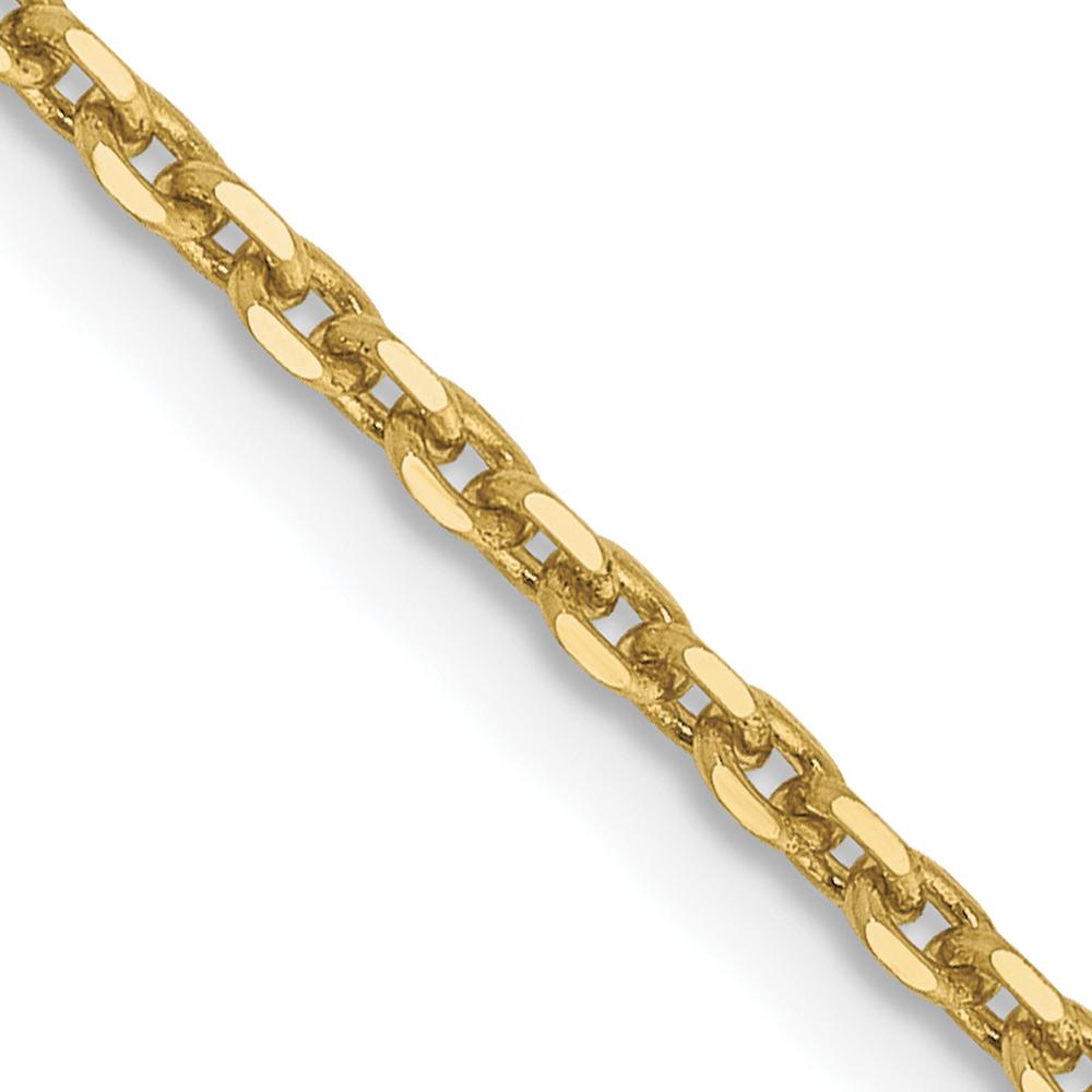 10K Yellow Gold 16" 1.65mm Diamond-Cut Cable Chain Necklace
