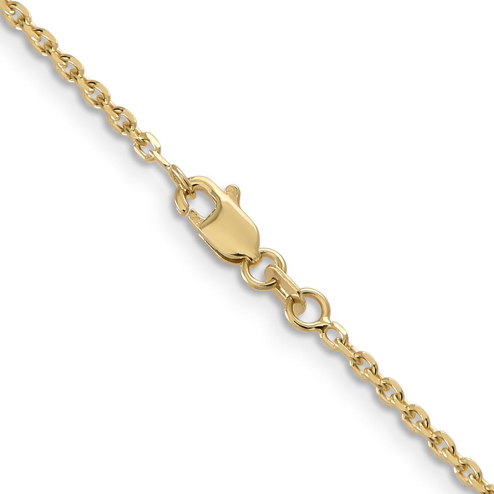 10K Yellow Gold 16" 1.65mm Diamond-Cut Cable Chain Necklace