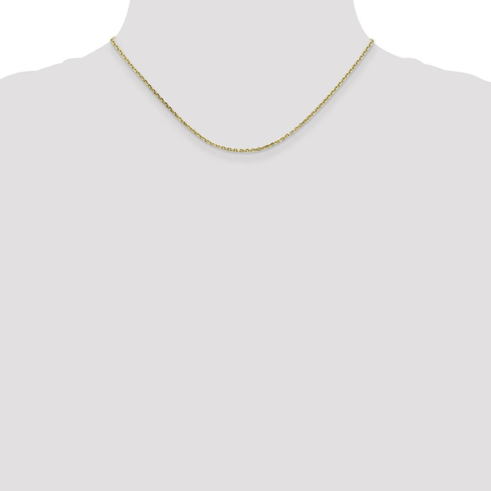 10K Yellow Gold 16" 1.65mm Diamond-Cut Cable Chain Necklace