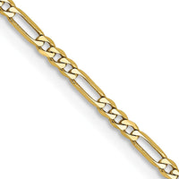 10K Yellow Gold 16" 1.75mm Flat Figaro Chain Necklace - Polished Finish