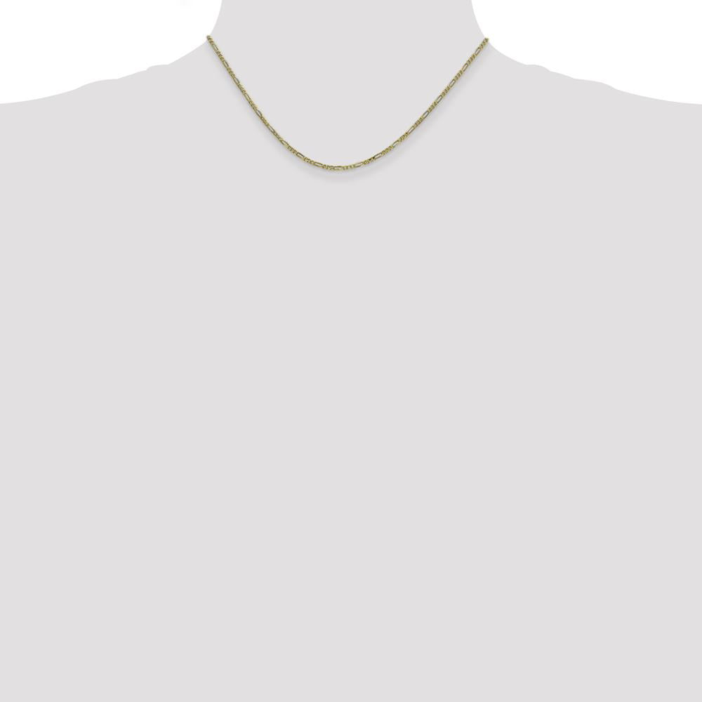 10K Yellow Gold 16" 1.75mm Flat Figaro Chain Necklace - Polished Finish