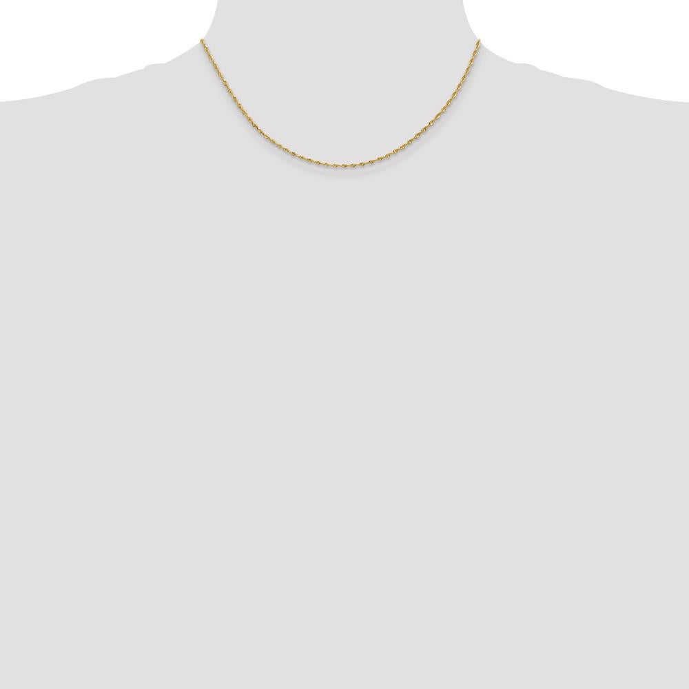 10K Yellow Gold 16" 1.85mm Diamond-Cut Rope Chain with Lobster Clasp
