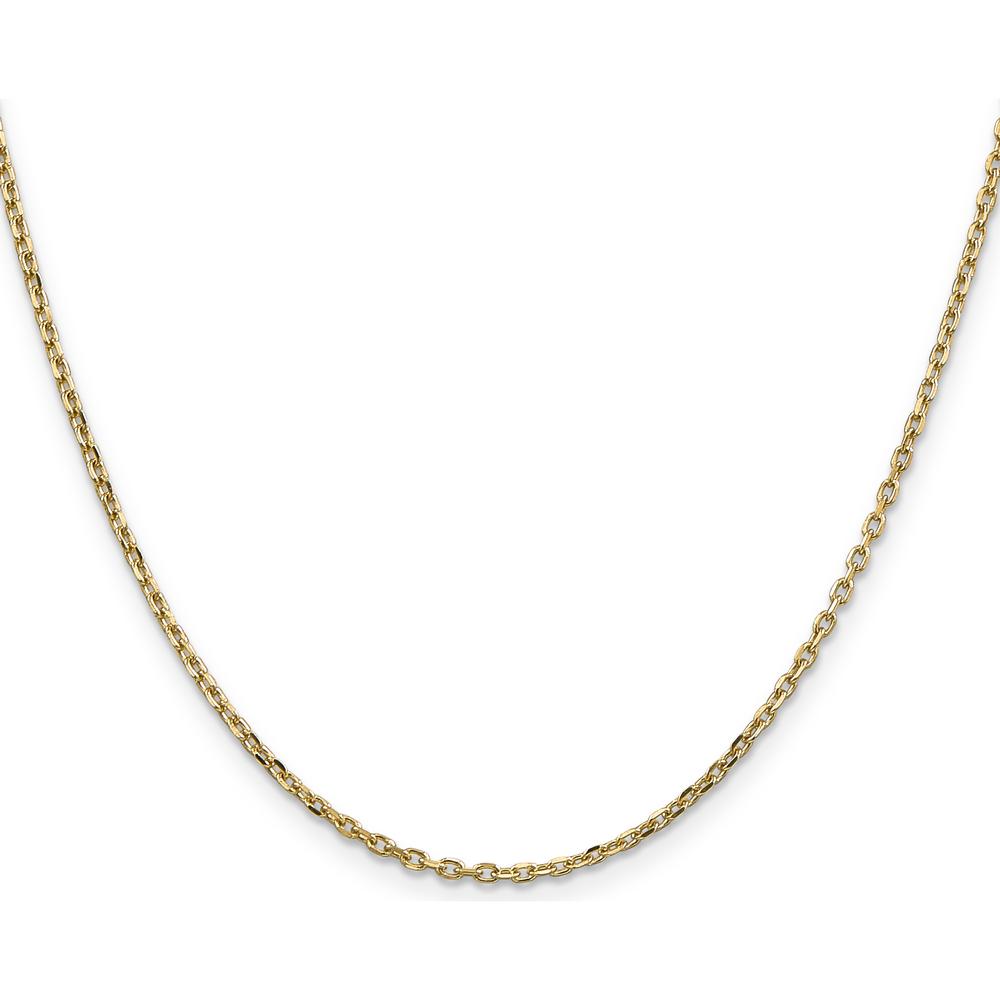 10K Yellow Gold 16" 1.8mm Diamond-Cut Cable Chain Necklace with Lobster Clasp