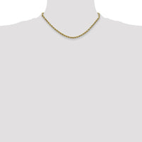 10K Yellow Gold 16" 2.5mm Diamond-Cut Rope Chain - Semi-Solid Design
