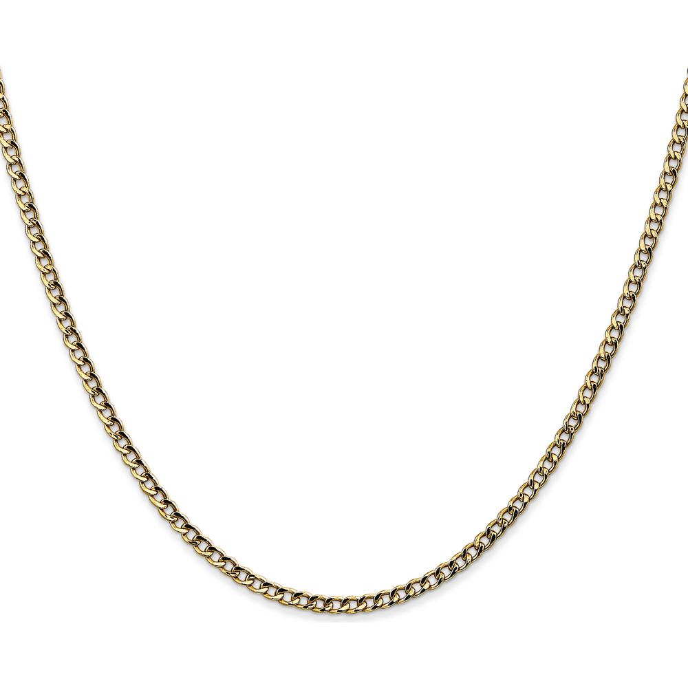 10K Yellow Gold 16" 2.5mm Semi-Solid Curb Link Chain