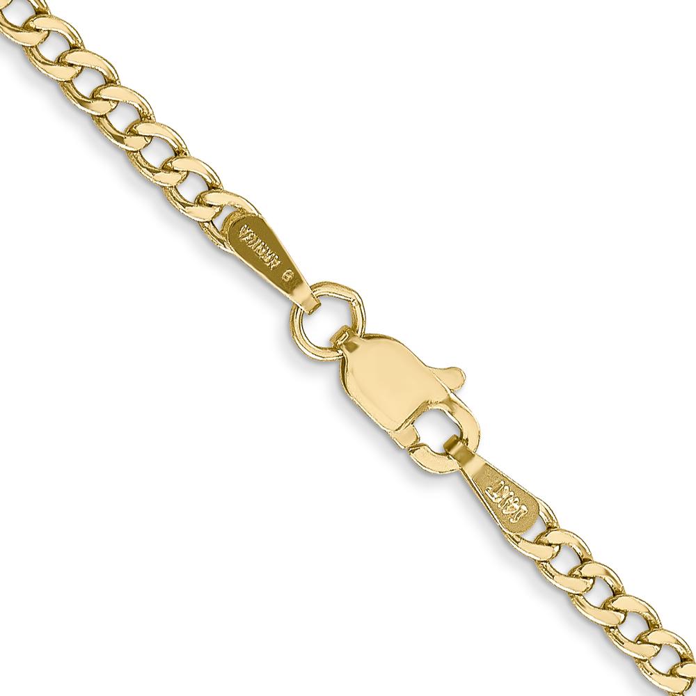 10K Yellow Gold 16" 2.5mm Semi-Solid Curb Link Chain