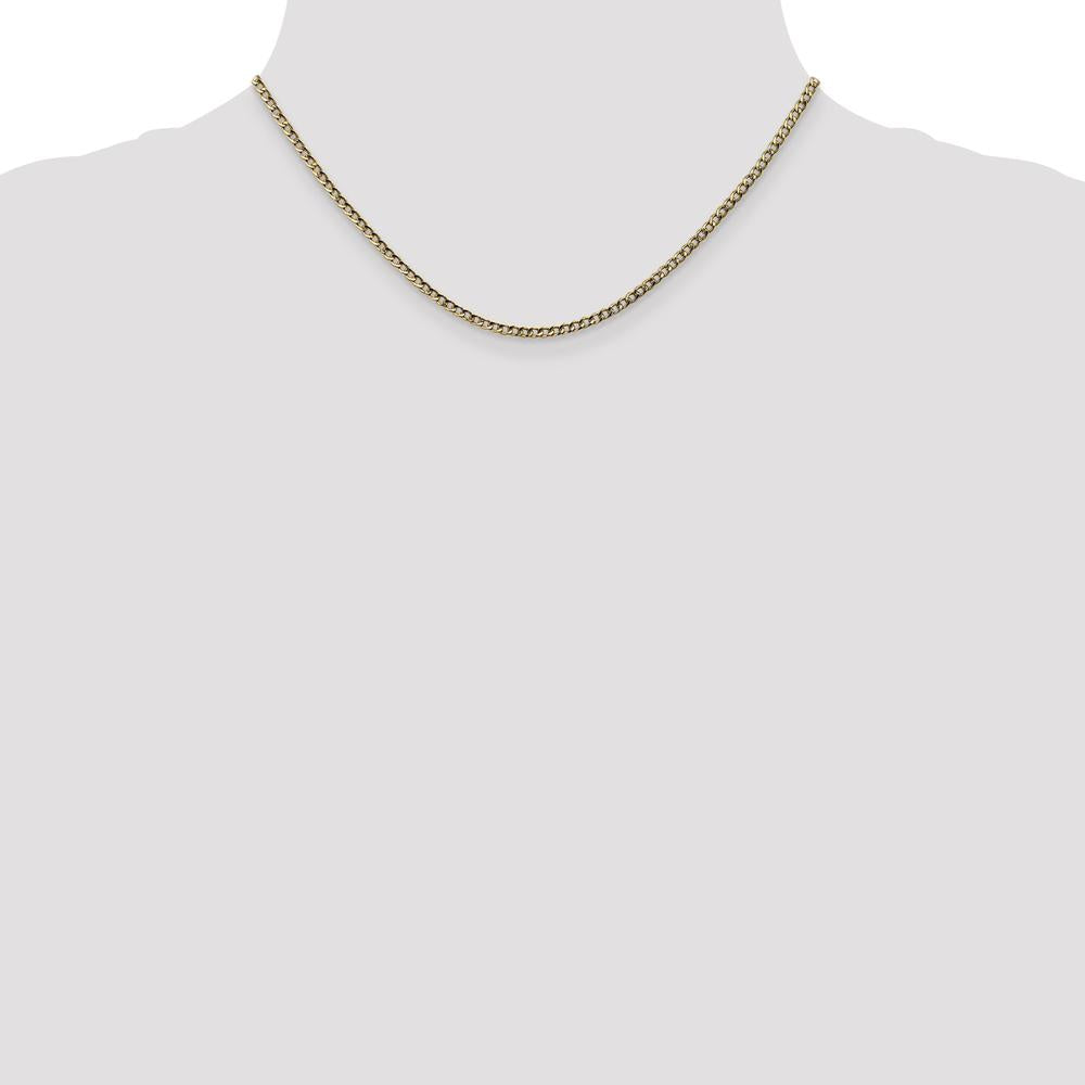 10K Yellow Gold 16" 2.5mm Semi-Solid Curb Link Chain