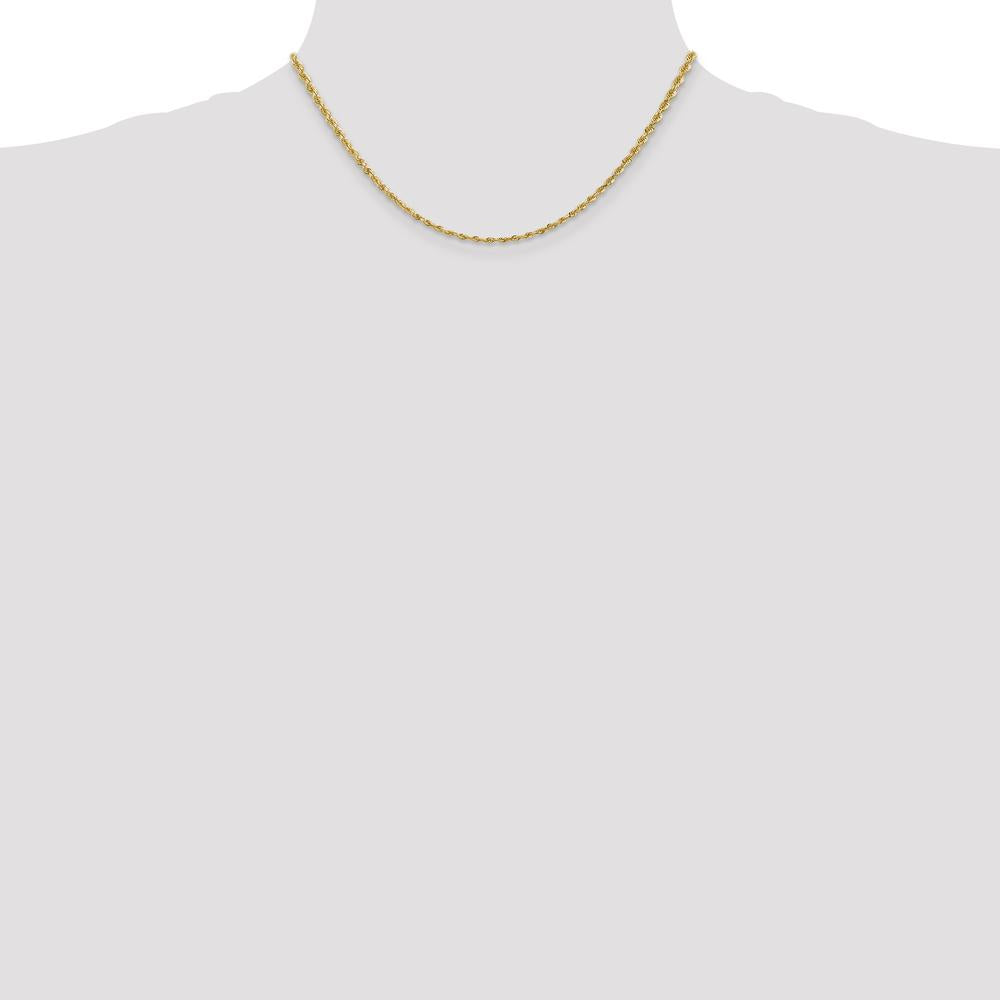10K Yellow Gold 16" 2.75mm Diamond-Cut Rope Chain with Lobster Clasp