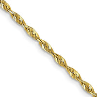 10K Yellow Gold 16" 2mm Diamond-Cut Rope Chain - Lightweight and Polished Finish