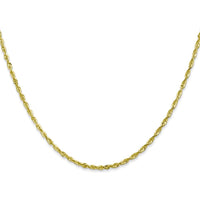 10K Yellow Gold 16" 2mm Diamond-Cut Rope Chain - Lightweight and Polished Finish