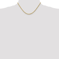 10K Yellow Gold 16" 3mm Diamond-Cut Rope Chain Necklace