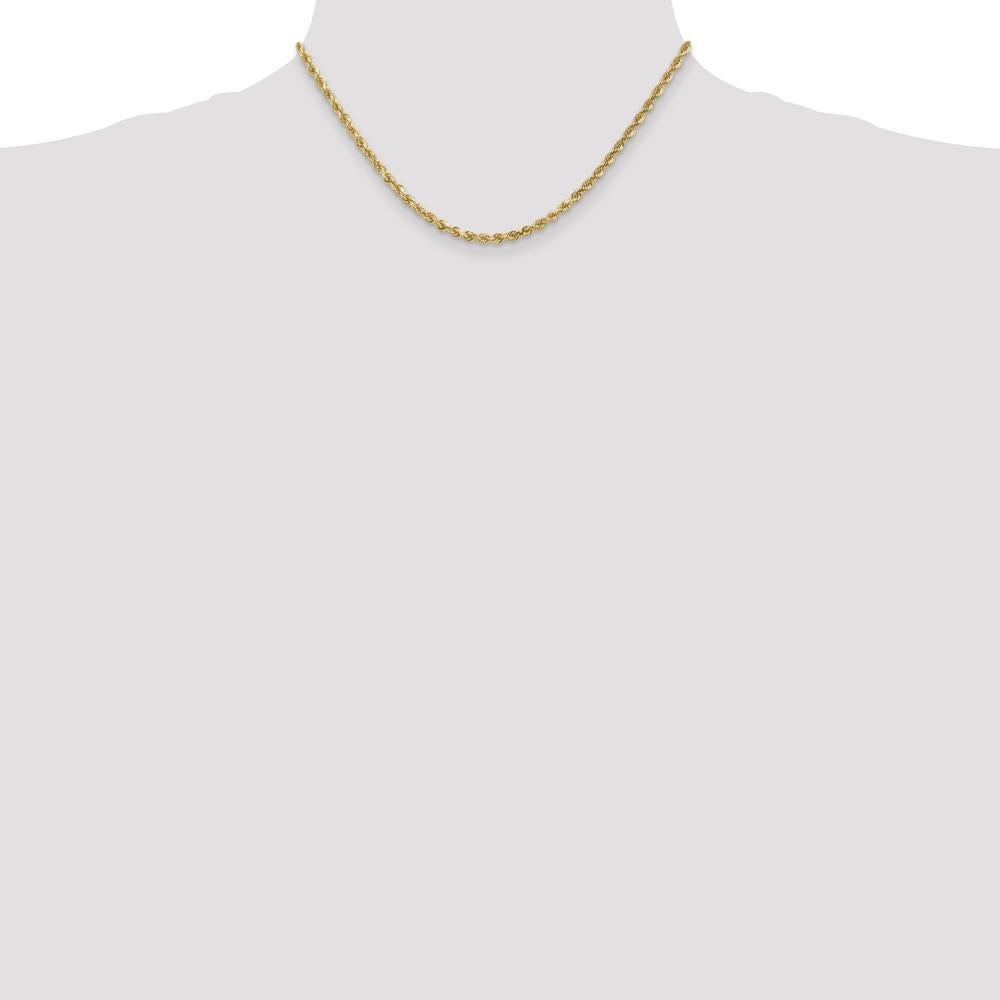 10K Yellow Gold 16" 3mm Diamond-Cut Rope Chain Necklace
