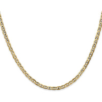 10K Yellow Gold 16" 3mm Polished Concave Anchor Chain with Lobster Clasp