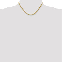 10K Yellow Gold 16" 4mm Diamond-Cut Rope Chain Necklace with Lobster Clasp