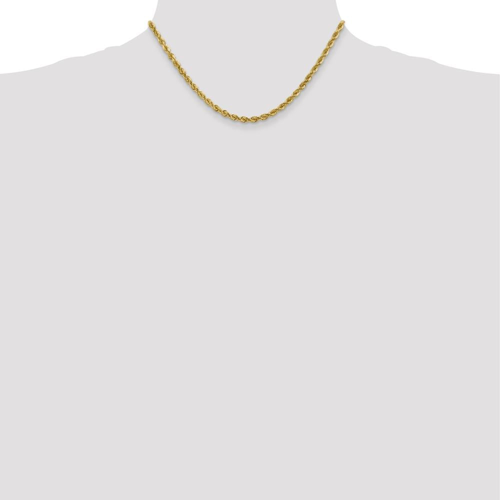 10K Yellow Gold 16" 4mm Diamond-Cut Rope Chain Necklace with Lobster Clasp