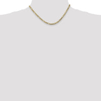 10K Yellow Gold 16" 4mm Flat Figaro Chain Necklace with Polished Finish