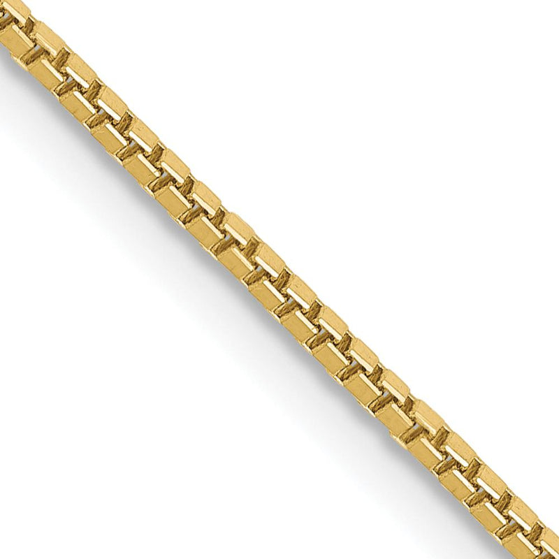 10K Yellow Gold 16" Box Chain Necklace - 1.1mm Width