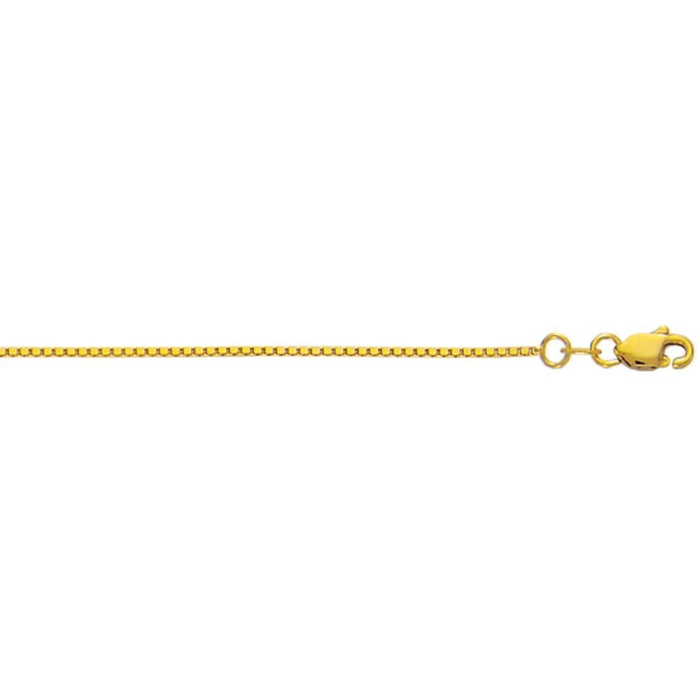 10K Yellow Gold 16" Box Chain Necklace with Lobster Clasp - 0.94mm Width by Orozza Fine Jewelry