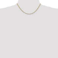 10K Yellow Gold 16" Concave Figaro Chain - 3mm Width