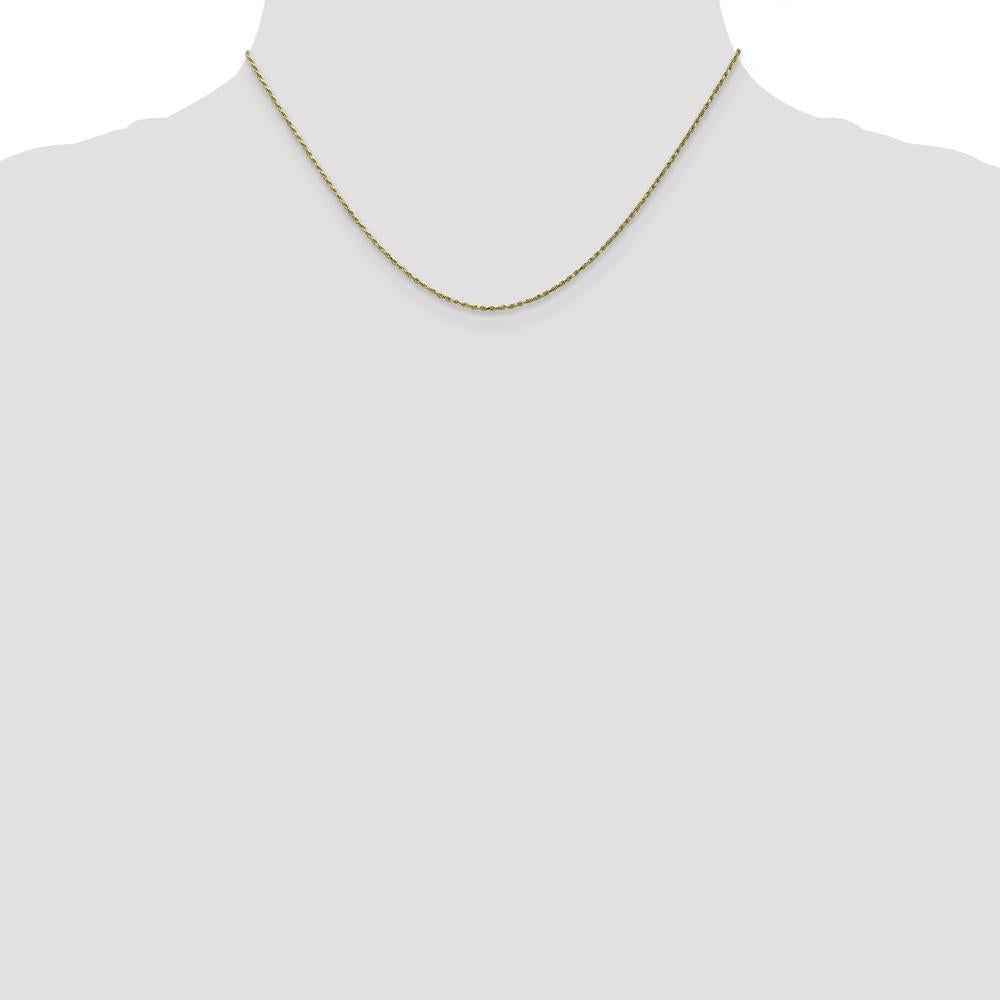 10K Yellow Gold 16" Diamond-Cut Rope Chain - 1.15mm Width